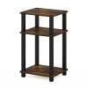 Turn-N-Tube 13.4 in. 3-Shelf Amber Pine/Black End Table by Furinno