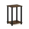 Simplistic 13.4 in. Amber Pine / Black Small End Table by Furinno