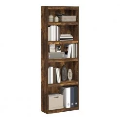 24.5 in. Wide Jaya Amber Pine Enhanced Home 5-Shelf Standard Bookcase by Furinno 9 24.5 in. Wide Jaya Amber Pine Enhanced Home 5-Shelf Standard Bookcase by Furinno -Furinno Sales amber pine furinno bookcases bookshelves 22062ap 1f 1000