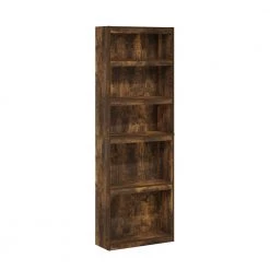 24.5 in. Wide Jaya Amber Pine Enhanced Home 5-Shelf Standard Bookcase by Furinno
