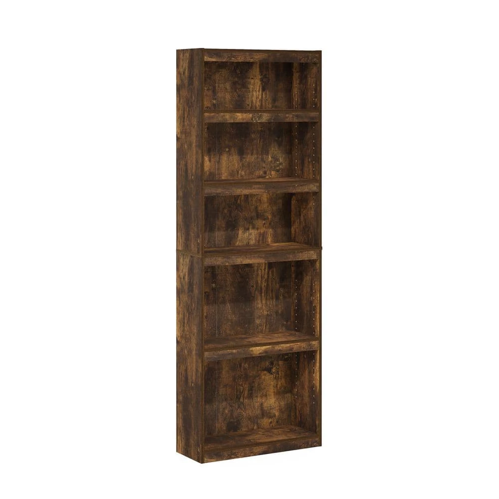 24.5 in. Wide Jaya Amber Pine Enhanced Home 5-Shelf Standard Bookcase by Furinno 1 24.5 in. Wide Jaya Amber Pine Enhanced Home 5-Shelf Standard Bookcase by Furinno