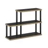Turn-N-Tube 40.6 in. Wide Americano/Black No Tools 3 Shelf Ladder Bookcase by Furinno