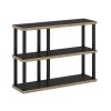 Turn-N-Tube 40.6 in. Wide Americano/Black 3-Shelf No Tools Etagere Bookcase by Furinno
