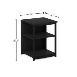 Camnus 15.2 in. Americano/Black Rectangle Wood End Table with Metal Frame by Furinno 9 Camnus 15.2 in. Americano/Black Rectangle Wood End Table with Metal Frame by Furinno -Furinno Sales americano black furinno end side tables 20293ambk 40 1000
