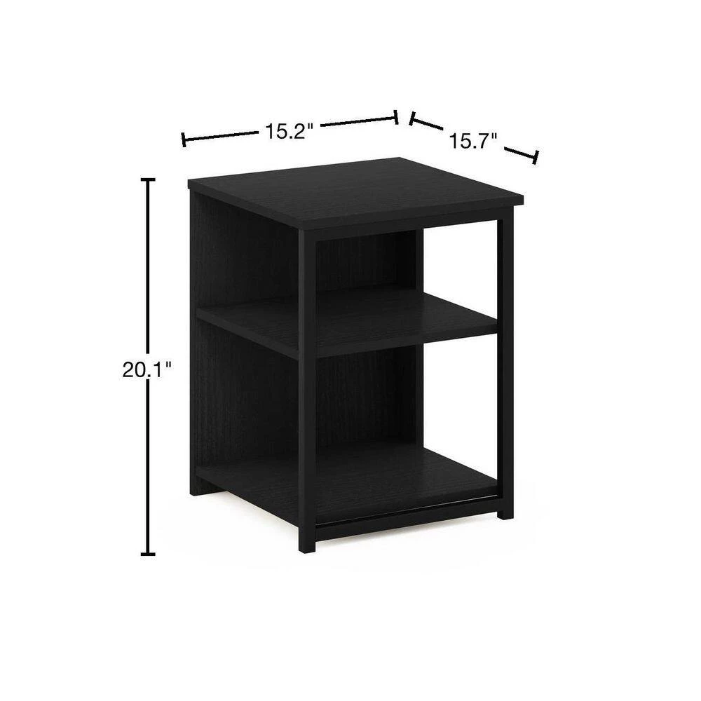 Camnus 15.2 in. Americano/Black Rectangle Wood End Table with Metal Frame by Furinno 3 Camnus 15.2 in. Americano/Black Rectangle Wood End Table with Metal Frame by Furinno - Image 3