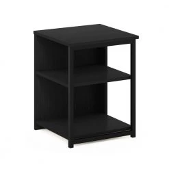 Camnus 15.2 in. Americano/Black Rectangle Wood End Table with Metal Frame by Furinno