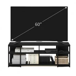 Camnus 56.3 in. Americano/Black TV Stand Fits TV's up to 65 in. with Shelves by Furinno -Furinno Sales americano black furinno tv stands 20255ambk 1f 1000