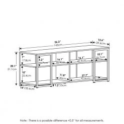 Camnus 56.3 in. Americano/Black TV Stand Fits TV's up to 65 in. with Shelves by Furinno -Furinno Sales americano black furinno tv stands 20255ambk c3 1000