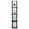 57.7 in. Americano/Black Plastic 5-shelf Corner Etagere Bookcase with Open Storage by Furinno