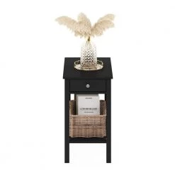 Montale 12.8 in. Americano Rectangle/Long Wood Side Table with Drawer by Furinno -Furinno Sales americano furinno end side tables 19030am 44 1000