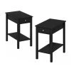 Montale 12.8 in. Americano Rectangle/Long Wood Side Table with Drawer, Set of 2 by Furinno
