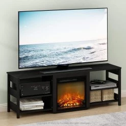 Modern 63 in. Americano TV Stand Fits TV's up to 70 in. with Electric Fireplace by Furinno 17 Modern 63 in. Americano TV Stand Fits TV's up to 70 in. with Electric Fireplace by Furinno -Furinno Sales americano furinno tv stands 21346am 31 1000