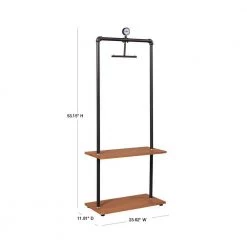 Wyatt Antique Espresso 2-Shelf Retro Garment Rack by Furinno 10 Wyatt Antique Espresso 2-Shelf Retro Garment Rack by Furinno -Furinno Sales antique espresso furinno coat racks fin1903ch 40 1000