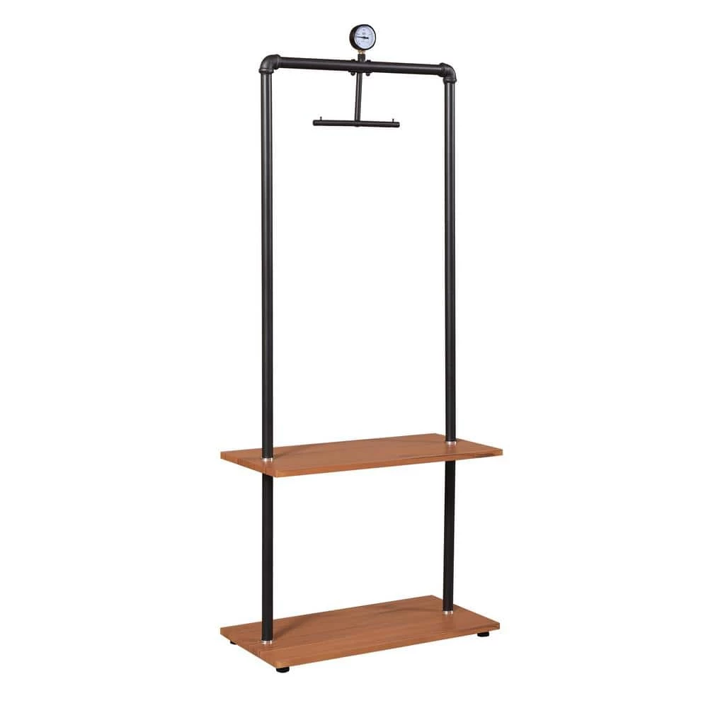 Wyatt Antique Espresso 2-Shelf Retro Garment Rack by Furinno 2 Wyatt Antique Espresso 2-Shelf Retro Garment Rack by Furinno - Image 2