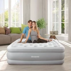 Sky Rise 18in. Queen Air Mattress with Pump Included by Beautyrest 18 Sky Rise 18in. Queen Air Mattress with Pump Included by Beautyrest -Furinno Sales beautyrest air mattresses br1917qn 77 1000