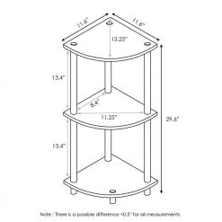 Turn-N-Tube 29.6 in. Beech/White Reversible 3-Shelf Corner Open Shelf by Furinno 8 Turn-N-Tube 29.6 in. Beech/White Reversible 3-Shelf Corner Open Shelf by Furinno -Furinno Sales beech white furinno bookcases bookshelves 12077be wh 4f 1000