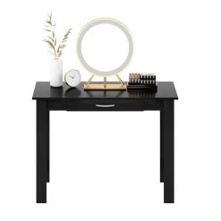 JAYA 39.2 in. Black Computer Desk with Drawer by Furinno -Furinno Sales black furinno computer desks 15108bkw 44 1000