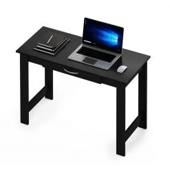 JAYA 39.2 in. Black Computer Desk with Drawer by Furinno -Furinno Sales black furinno computer desks 15108bkw 77 1000