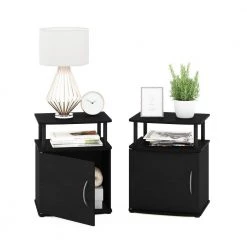 Jaya Utility Design 24 in. Black End Table (Set of 2) by Furinno -Furinno Sales black furinno end side tables 2 15114bkw 76 1000