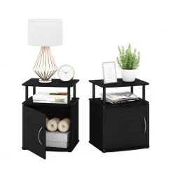 Jaya Utility Design 24 in. Black End Table (Set of 2) by Furinno -Furinno Sales black furinno end side tables 2 15114bkw fa 1000
