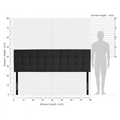 Roanne Black King Button Tufted Headboard by Furinno 6 Roanne Black King Button Tufted Headboard by Furinno -Furinno Sales black furinno headboards fb17038k bk 1f 1000