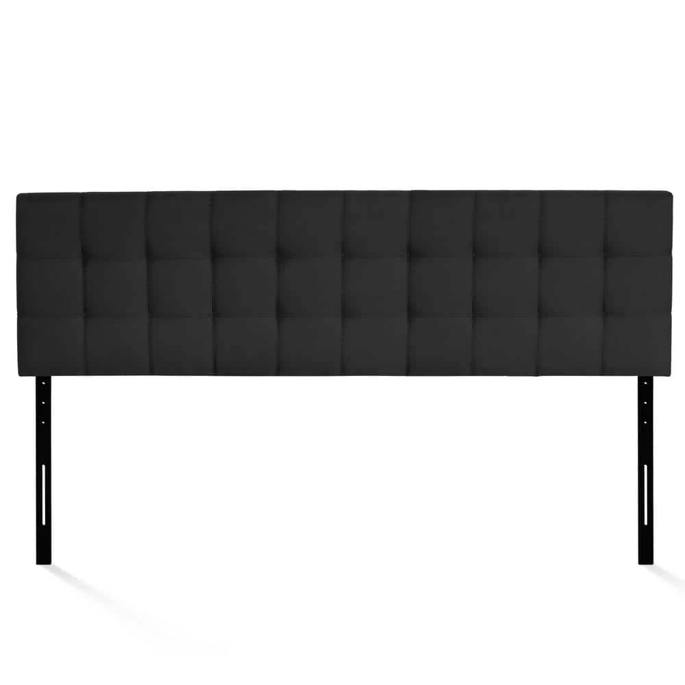 Roanne Black King Button Tufted Headboard by Furinno 1 Roanne Black King Button Tufted Headboard by Furinno
