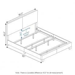Pessac Black King Upholstered Bed Frame by Furinno -Furinno Sales black furinno panel beds fb19821kbk 1f 1000