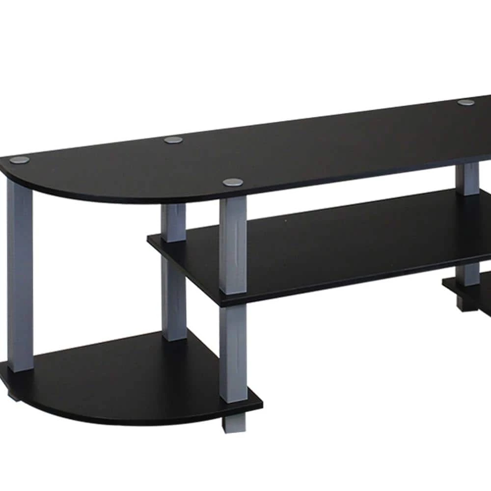 Turn-S-Tube 47 in. Black Particle Board TV Stand Fits TVs Up to 42 in. with Open Storage by Furinno 3 Turn-S-Tube 47 in. Black Particle Board TV Stand Fits TVs Up to 42 in. with Open Storage by Furinno - Image 3
