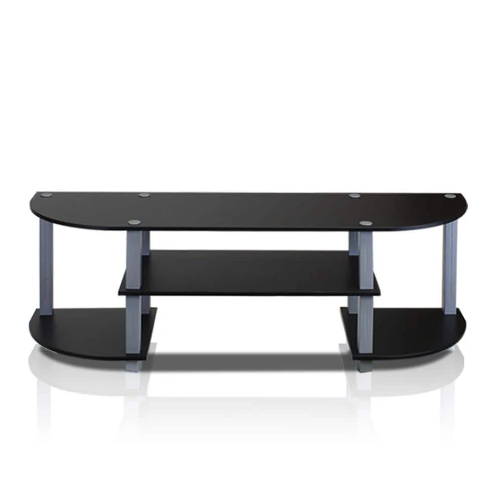Turn-S-Tube 47 in. Black Particle Board TV Stand Fits TVs Up to 42 in. with Open Storage by Furinno 1 Turn-S-Tube 47 in. Black Particle Board TV Stand Fits TVs Up to 42 in. with Open Storage by Furinno
