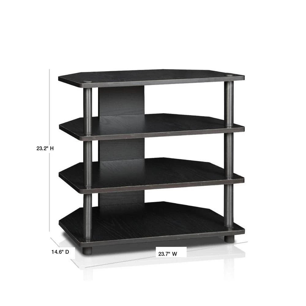 Turn-N-Tube 24 in. Black Particle Board TV Stand Fits TVs Up to 32 in. with Open Storage by Furinno 3 Turn-N-Tube 24 in. Black Particle Board TV Stand Fits TVs Up to 32 in. with Open Storage by Furinno - Image 3
