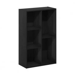 Luder 31.5 in.Blackwood 5 Shelf No Tool Assembly Standard Bookcase by Furinno
