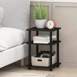 Turn-N-Tube Easy Assembly Wood Black Multipurpose Shelf by Furinno