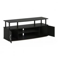 JAYA 47 in. Blackwood Particle Board TV Stand Fits TVs Up to 50 in. with Cable Management by Furinno -Furinno Sales blackwood furinno tv stands 15113bkw 1f 1000