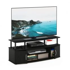JAYA 47 in. Blackwood Particle Board TV Stand Fits TVs Up to 50 in. with Cable Management by Furinno -Furinno Sales blackwood furinno tv stands 15113bkw 44 1000