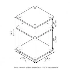 Turn-N-Tube 14.6 in. Columbia Walnut/Black Square Wood End Table with Open Shelf by Furinno -Furinno Sales columbia walnut black furinno end side tables 15095cwn bk 1f 1000