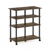 Helena 4-Tier Multifunction Rolling Kitchen Cart with Wheels by Furinno
