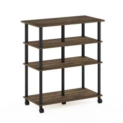 Helena 4-Tier Multifunction Rolling Kitchen Cart with Wheels by Furinno