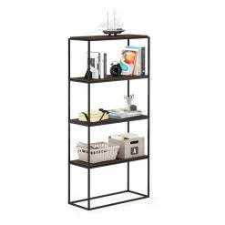 Moretti 34.3 in. Columbia Walnut Modern Lifestyle Wide 2-Shelf Stackable Etagere Bookcase by Furinno -Furinno Sales columbia walnut furinno bookcases bookshelves fm19160cwn 1f 1000