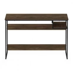 Moretti 45 in. Rectangular Columbia Walnut Wood and Metal Modern Lifestyle Computer Desk by Furinno