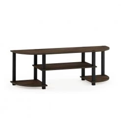 Turn-N-Tube 47 in. Columbia Walnut Wood TV Stand Fits TVs Up to 42 in. with Open Storage by Furinno -Furinno Sales columbia walnut furinno tv stands 11058cwn bk 44 1000