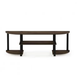 Turn-N-Tube 47 in. Columbia Walnut Wood TV Stand Fits TVs Up to 42 in. with Open Storage by Furinno -Furinno Sales columbia walnut furinno tv stands 11058cwn bk 4f 1000