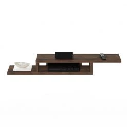 Indo 60 in. Columbia Walnut Floating TV Stand Fits TVs Up to 66 in. with Wall Mount Feature by Furinno -Furinno Sales columbia walnut furinno tv stands fr21024cwn 1f 1000