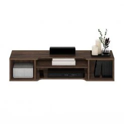 Indo 47.2 in. Columbia Walnut Floating Hutch TV Stand Fits TVs Up to 50 in. with Wall Mount Feature by Furinno 10 Indo 47.2 in. Columbia Walnut Floating Hutch TV Stand Fits TVs Up to 50 in. with Wall Mount Feature by Furinno -Furinno Sales columbia walnut furinno tv stands fr21028bcwn 1f 1000