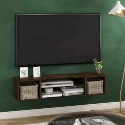 Indo 47.2 in. Columbia Walnut Floating Hutch TV Stand Fits TVs Up to 50 in. with Wall Mount Feature by Furinno 11 Indo 47.2 in. Columbia Walnut Floating Hutch TV Stand Fits TVs Up to 50 in. with Wall Mount Feature by Furinno -Furinno Sales columbia walnut furinno tv stands fr21028bcwn 31 1000