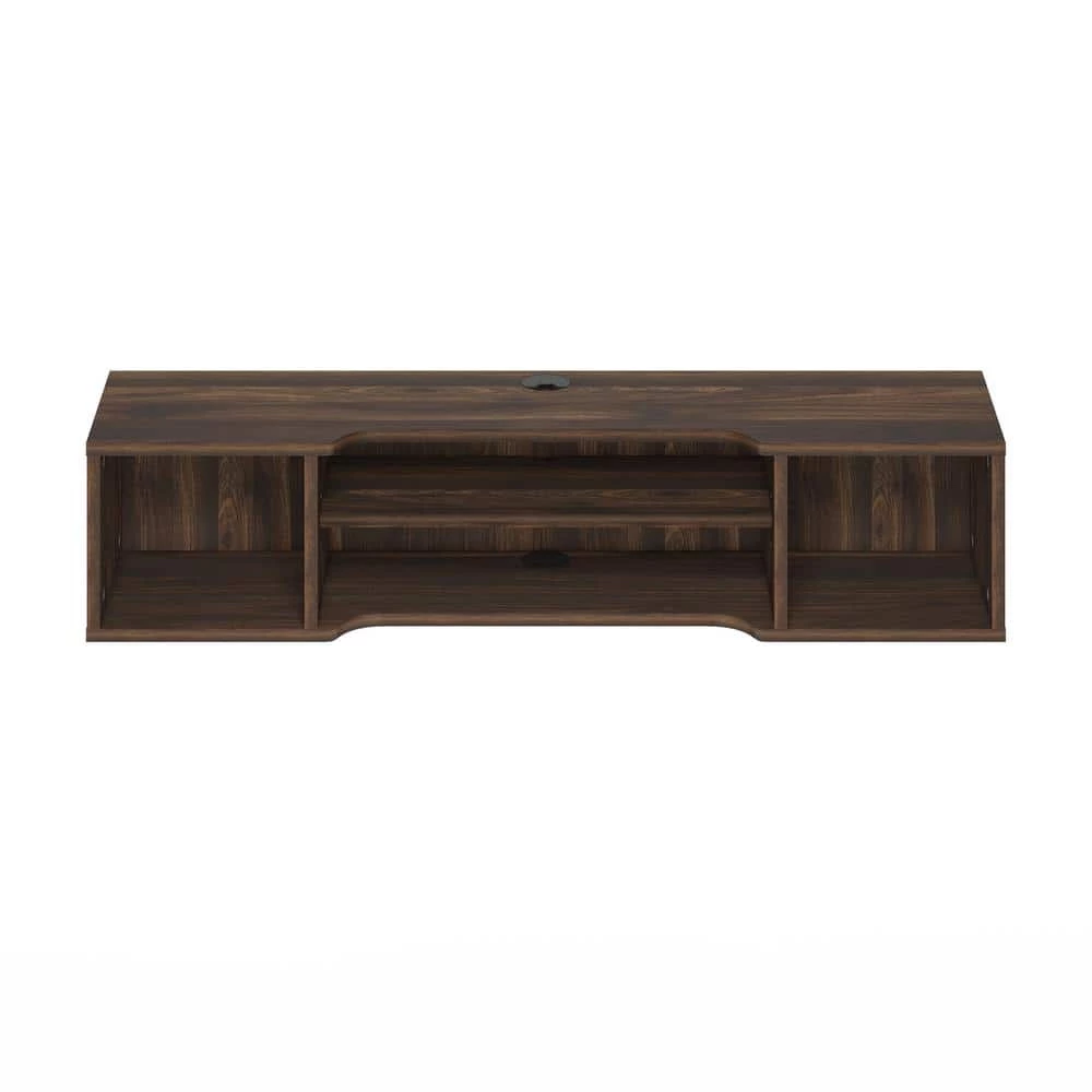 Indo 47.2 in. Columbia Walnut Floating Hutch TV Stand Fits TVs Up to 50 in. with Wall Mount Feature by Furinno 4 Indo 47.2 in. Columbia Walnut Floating Hutch TV Stand Fits TVs Up to 50 in. with Wall Mount Feature by Furinno - Image 4