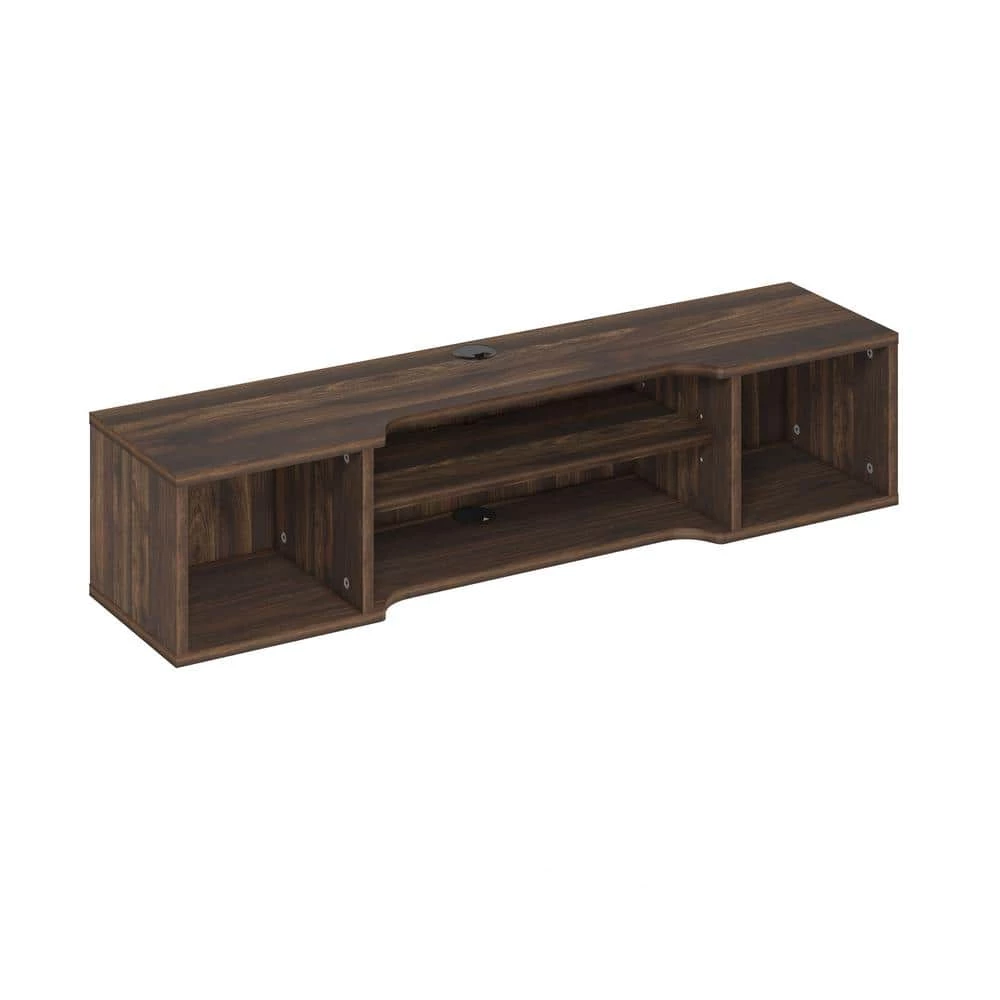 Indo 47.2 in. Columbia Walnut Floating Hutch TV Stand Fits TVs Up to 50 in. with Wall Mount Feature by Furinno 1 Indo 47.2 in. Columbia Walnut Floating Hutch TV Stand Fits TVs Up to 50 in. with Wall Mount Feature by Furinno