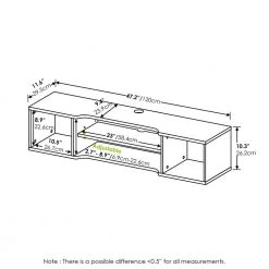 Indo 47.2 in. Columbia Walnut Floating Hutch TV Stand Fits TVs Up to 50 in. with Wall Mount Feature by Furinno 8 Indo 47.2 in. Columbia Walnut Floating Hutch TV Stand Fits TVs Up to 50 in. with Wall Mount Feature by Furinno -Furinno Sales columbia walnut furinno tv stands fr21028bcwn c3 1000