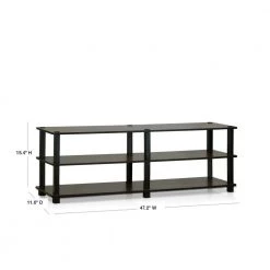 Turn-N-Tube 47 in. Dark Brown Particle Board TV Stand Fits TVs Up to 42 in. with Open Storage by Furinno 8 Turn-N-Tube 47 in. Dark Brown Particle Board TV Stand Fits TVs Up to 42 in. with Open Storage by Furinno -Furinno Sales dark brown furinno tv stands tv14038dbr bk 40 1000