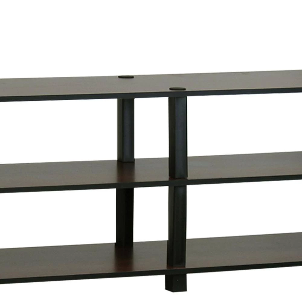 Turn-N-Tube 47 in. Dark Brown Particle Board TV Stand Fits TVs Up to 42 in. with Open Storage by Furinno 5 Turn-N-Tube 47 in. Dark Brown Particle Board TV Stand Fits TVs Up to 42 in. with Open Storage by Furinno - Image 5