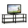 Turn-N-Tube 47 in. Dark Brown Particle Board TV Stand Fits TVs Up to 42 in. with Open Storage by Furinno